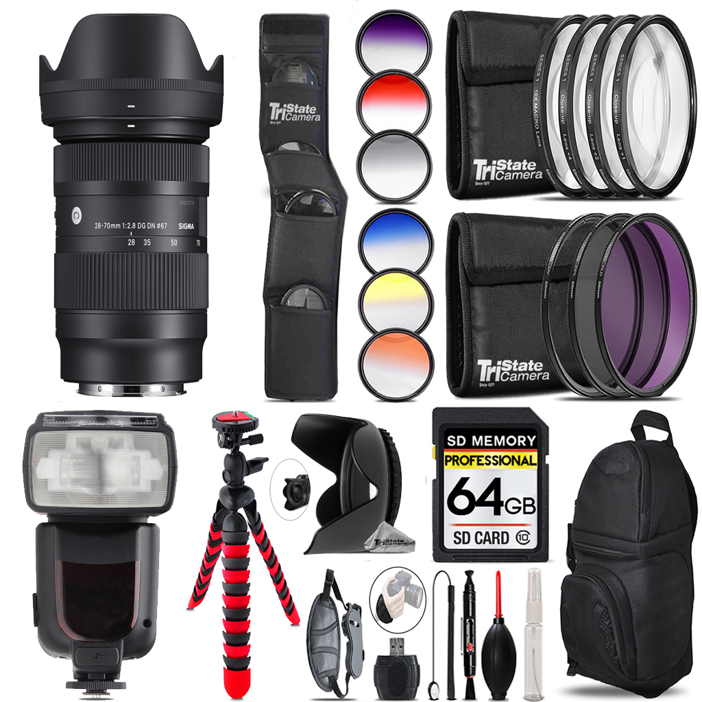 28-70mm f/2.8 DG DN Lens for Sony E-Mount +13 Piece Filter & More-64GB Kit *FREE SHIPPING*