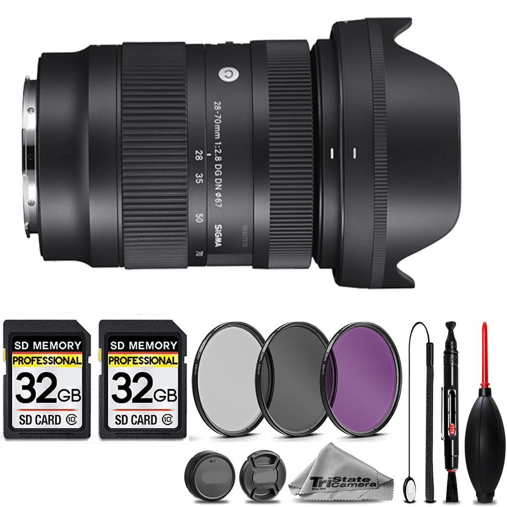 28-70mm f/2.8 DG DN Lens for Sony E-Mount+3 FILTER+64GB STORAGE BUNDLEKIT *FREE SHIPPING*