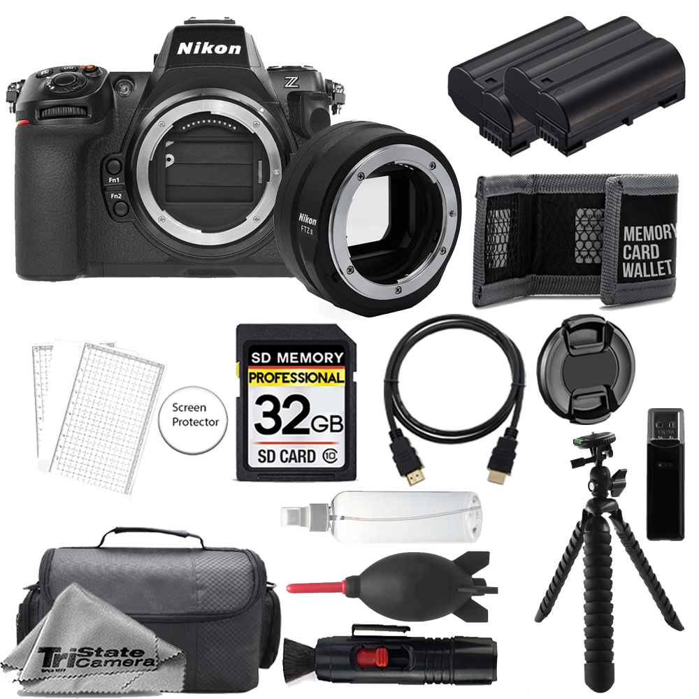 Z8 Camera w/ FTZ II Mount Adapter+32GB+Extra Battery+Tripod- Accessory Kit *FREE SHIPPING*