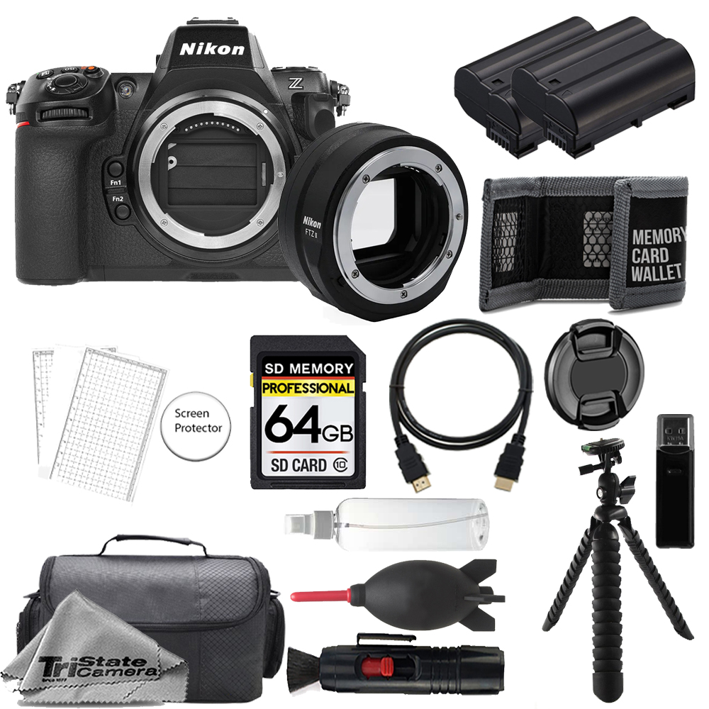 Z8 Camera w/ FTZ II Mount Adapter +64GB +ExtraBattery+Tripod-Accessory Kit *FREE SHIPPING*