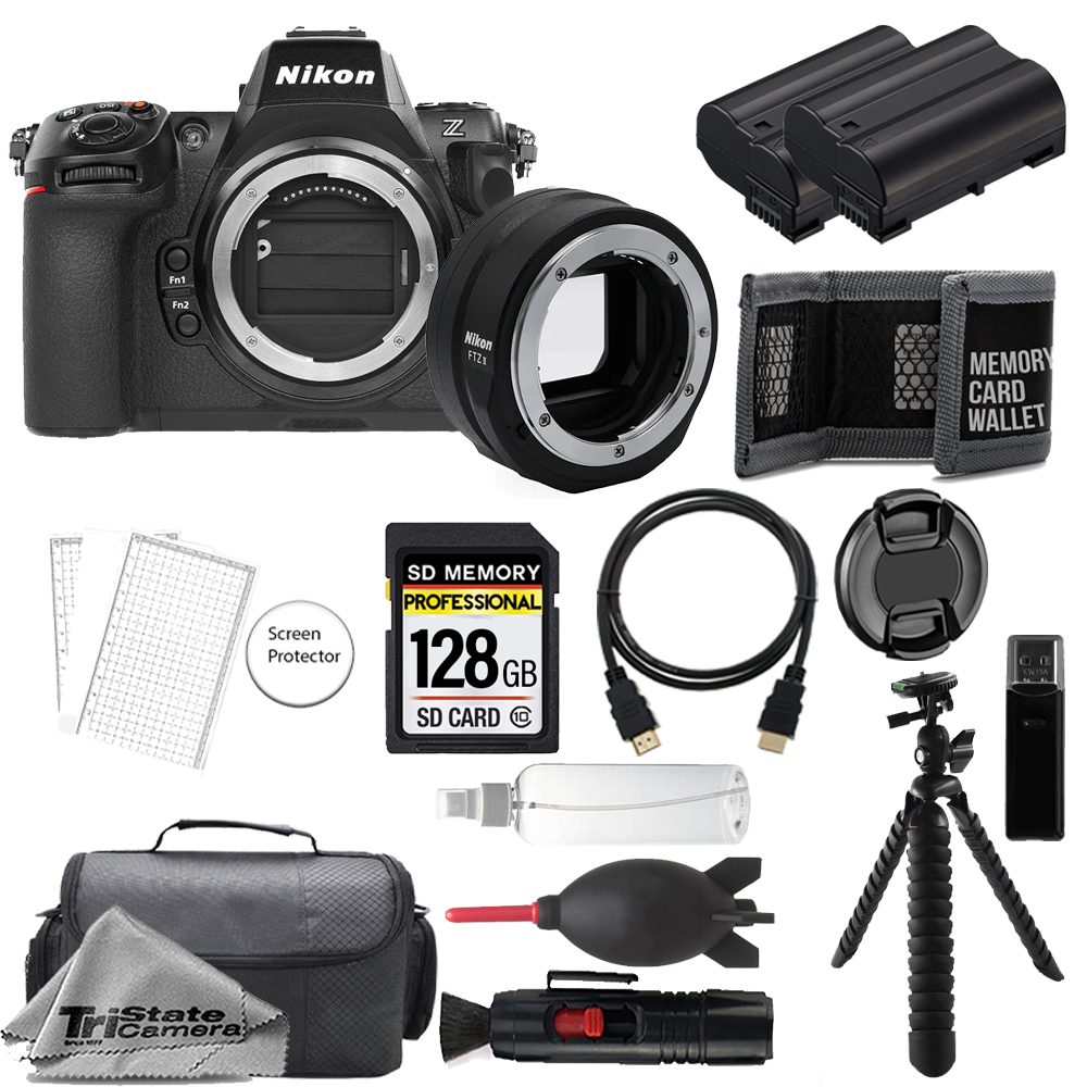 Z8 Camera w/ FTZ II Mount Adapter+128GB+Extra Battery+Tripod-Accessory Kit *FREE SHIPPING*