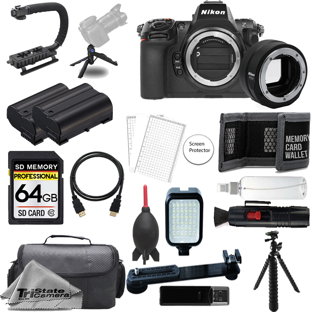 Z8 Camera w/ FTZ II Mount Adapter +64GB+Ext Battery+LED Flash-ULTIMATE Kit *FREE SHIPPING*