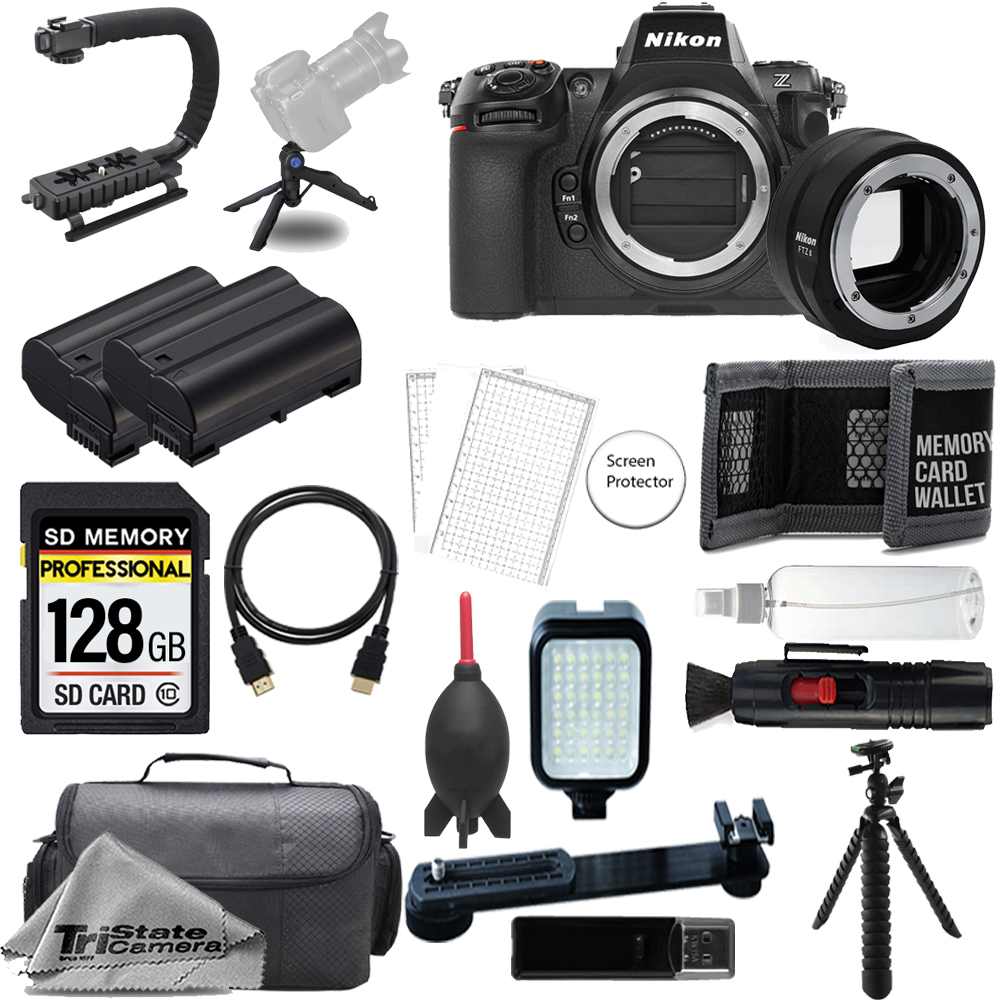 Z8 Camera w/FTZ II Mount Adapter+128GB+Ext Battery+LED Flash-ULTIMATE Kit *FREE SHIPPING*