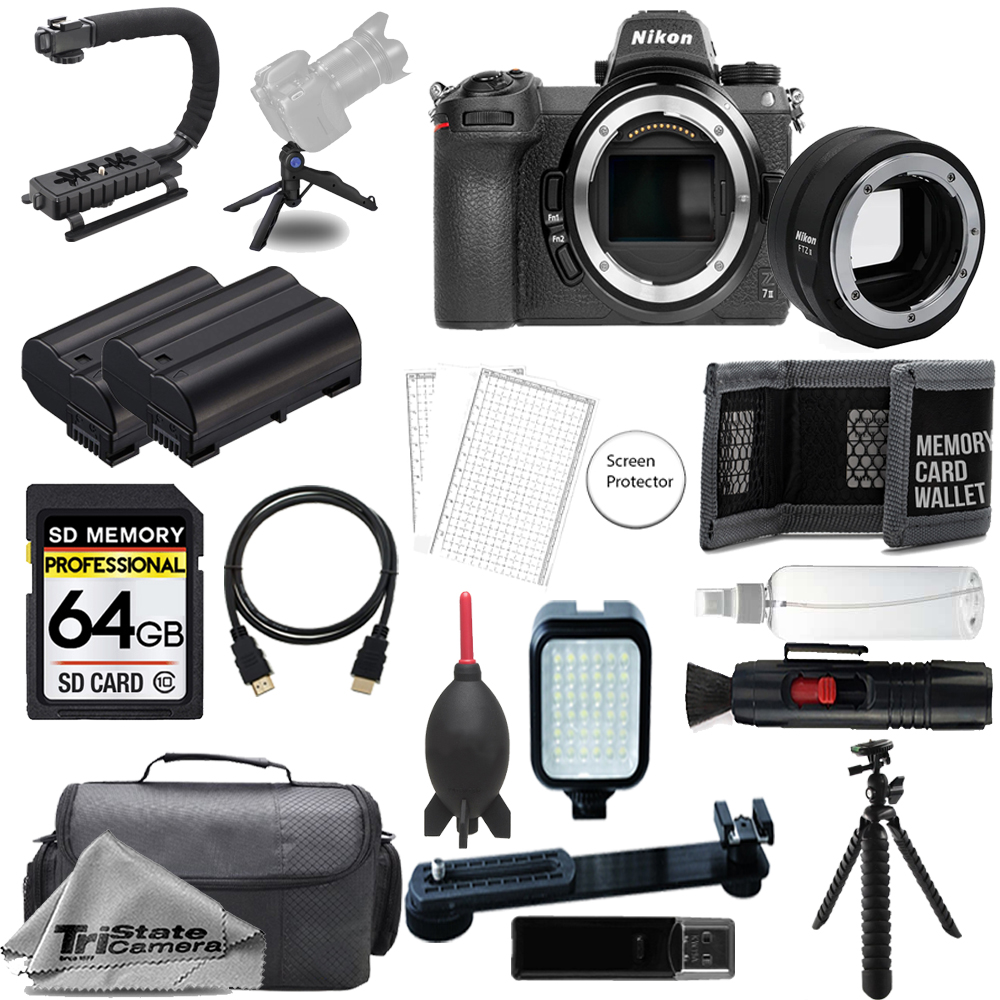 Z7 II Camera w/ FTZ Mount Adapter+64GB+Ext Battery+LED Flash-ULTIMATE Kit *FREE SHIPPING*