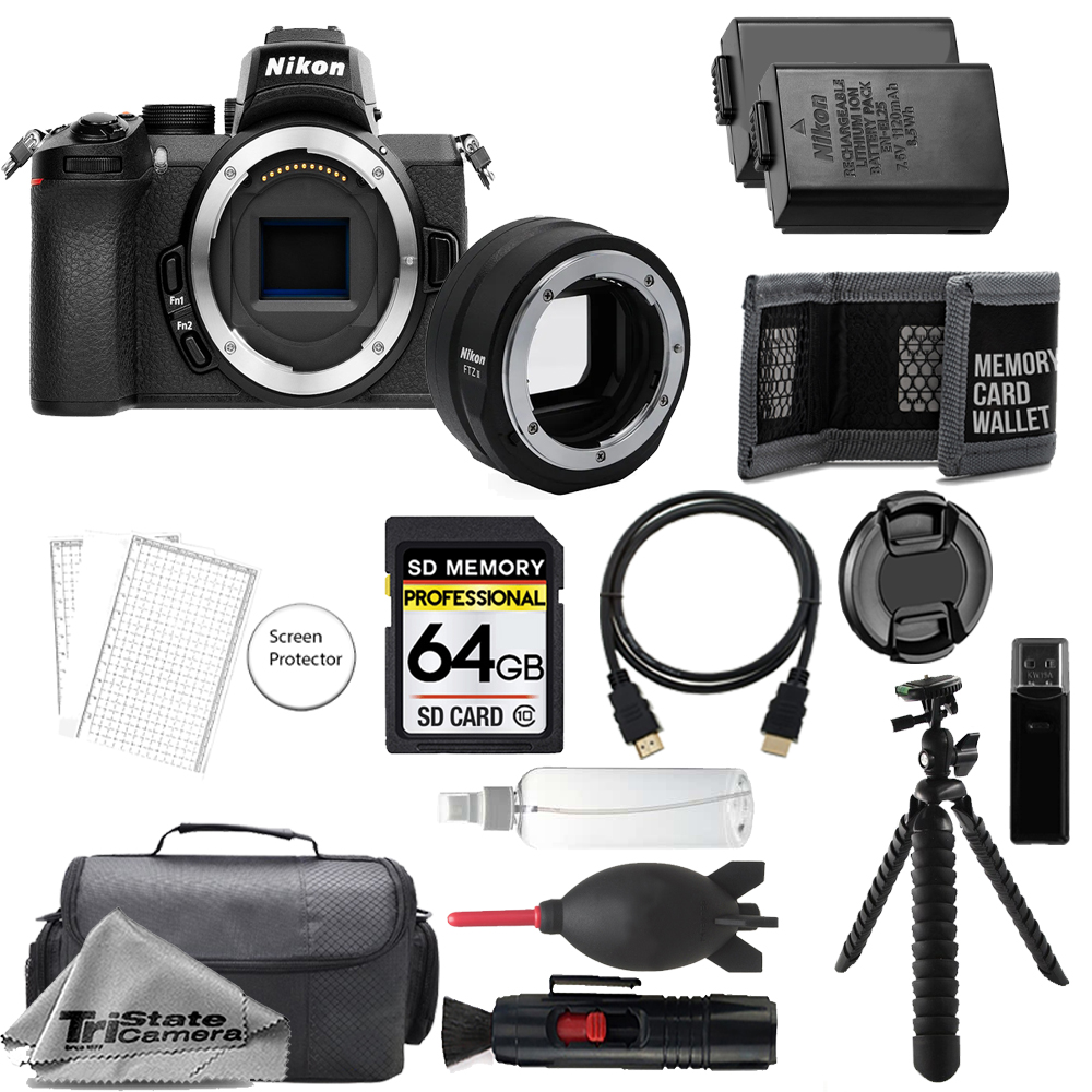 Z50 Camera w/ FTZ II Mount Adapter+64GB +ExtraBattery+Tripod-Accessory Kit *FREE SHIPPING*