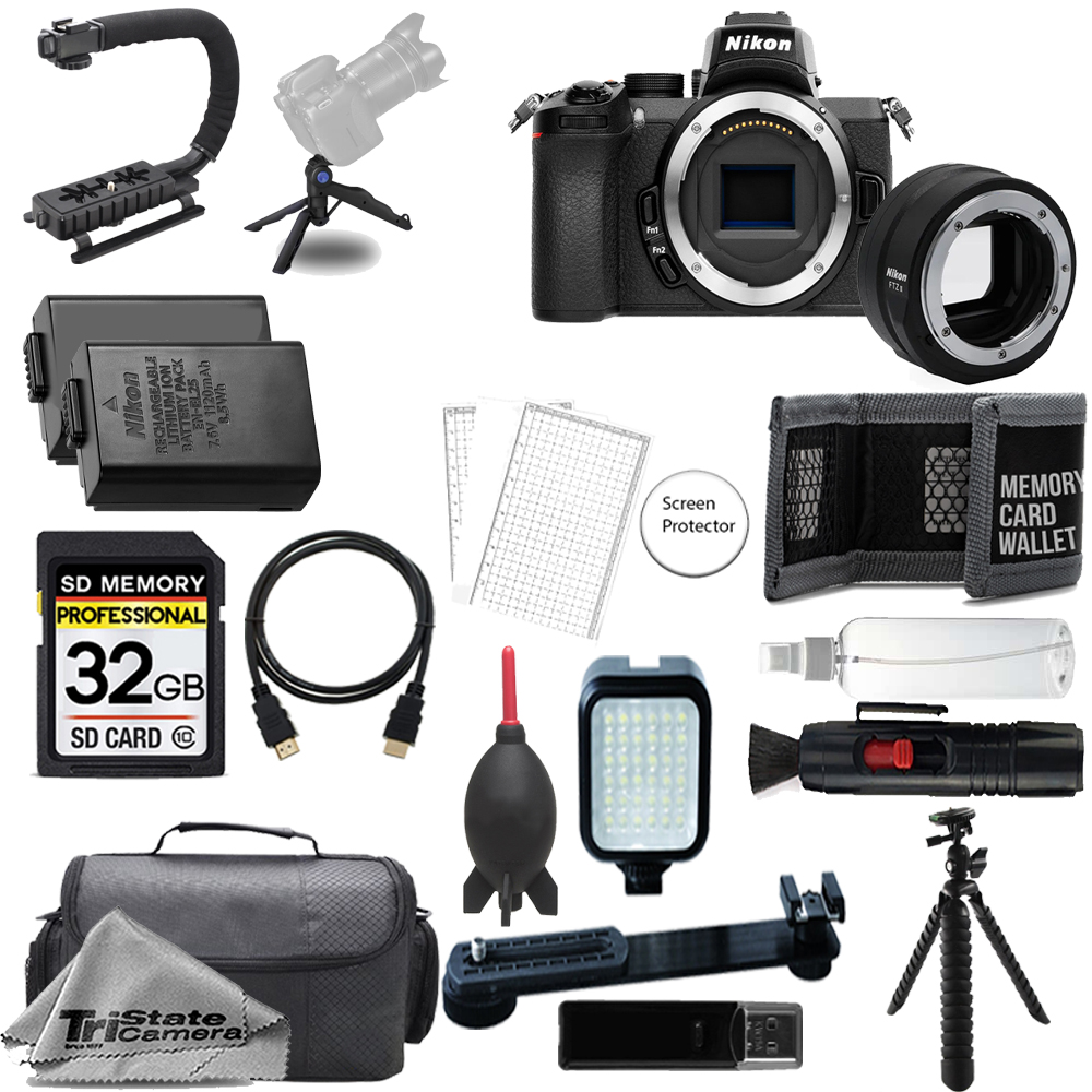 Z50 Camera w/ FTZ II Mount Adapter+32GB+Ext Battery+LED Flash-ULTIMATE Kit *FREE SHIPPING*