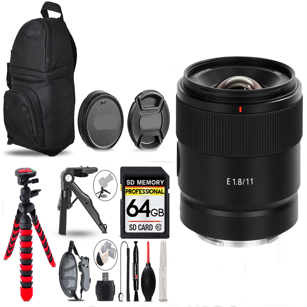 E 11mm f/1.8 Lens -+ Tripod + Backpack - 64GB Accessory Bundle *FREE SHIPPING*