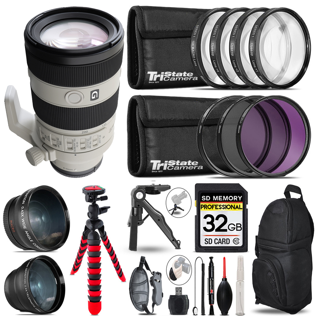 FE 70-200mm f/4 Macro G OSS II Lens- 3 Lens Kit +Tripod +Backpack- 32GB Kit *FREE SHIPPING*