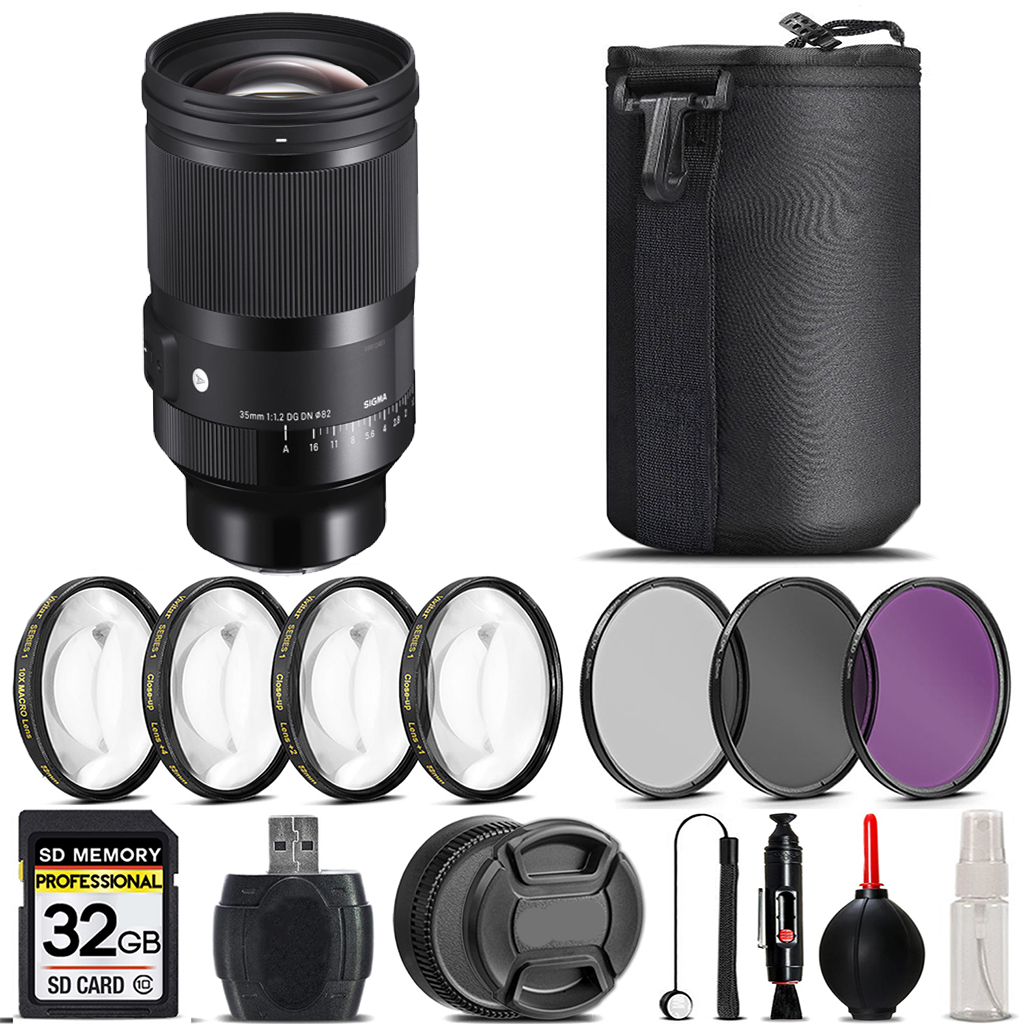 35mm f/1.2 DG DN Art Lens for Sony E+4PC Macro Kit+3 Piece Filter-32GB *FREE SHIPPING*
