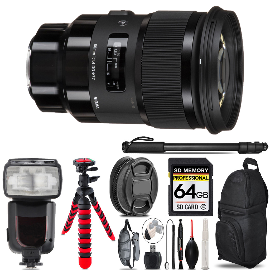 50mm f/1.4 DG HSM Art Lens for Sony E   - 64GB Accessory Kit *FREE SHIPPING*