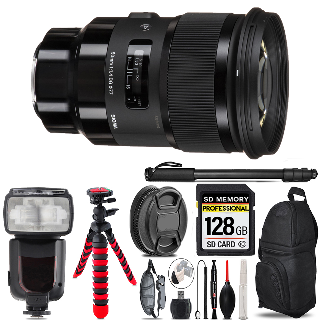 50mm f/1.4 DG HSM Art Lens for Sony E   - 128GB Accessory Kit *FREE SHIPPING*