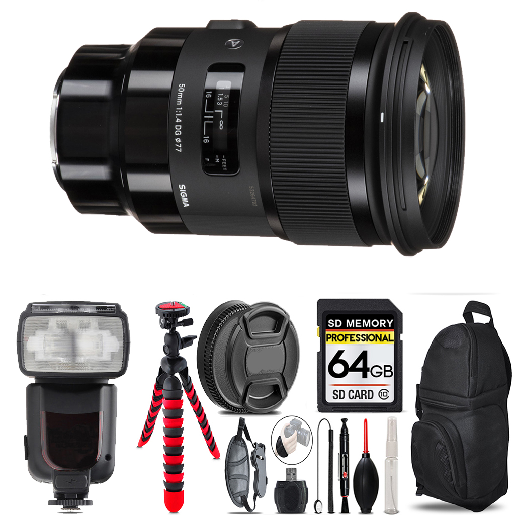 50mm f/1.4 DG HSM Art Lens for Sony E  - 64GB Accessory Kit *FREE SHIPPING*