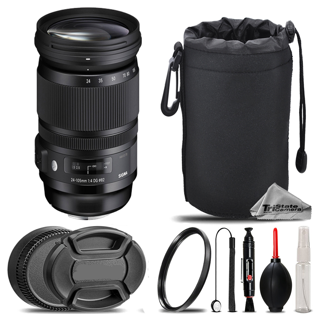 24-105mm f/4 DG OS HSM Lens for Canon EF +UV Filter+ Hood +Lens Pouch-Kit *FREE SHIPPING*