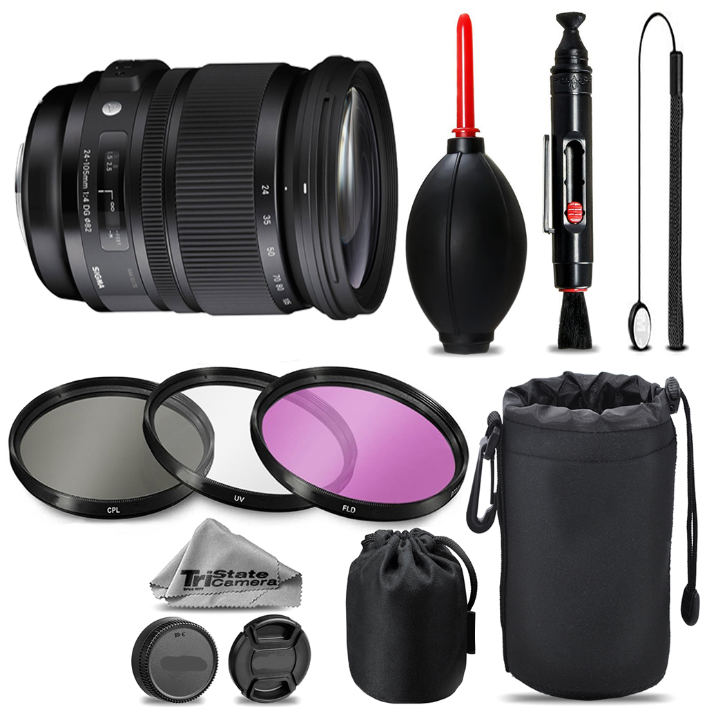 24-105mm f/4 DG OS HSM Lens for Canon EF +UV +FLD +CPL +Blower Brush- Kit *FREE SHIPPING*