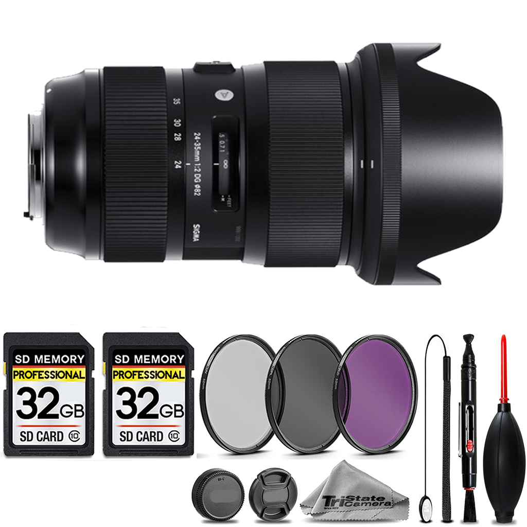 24-35mm f/2 DG HSM Art Lens for Nikon F -3PC FILTER+64GB STORAGE BUNDLEKIT *FREE SHIPPING*