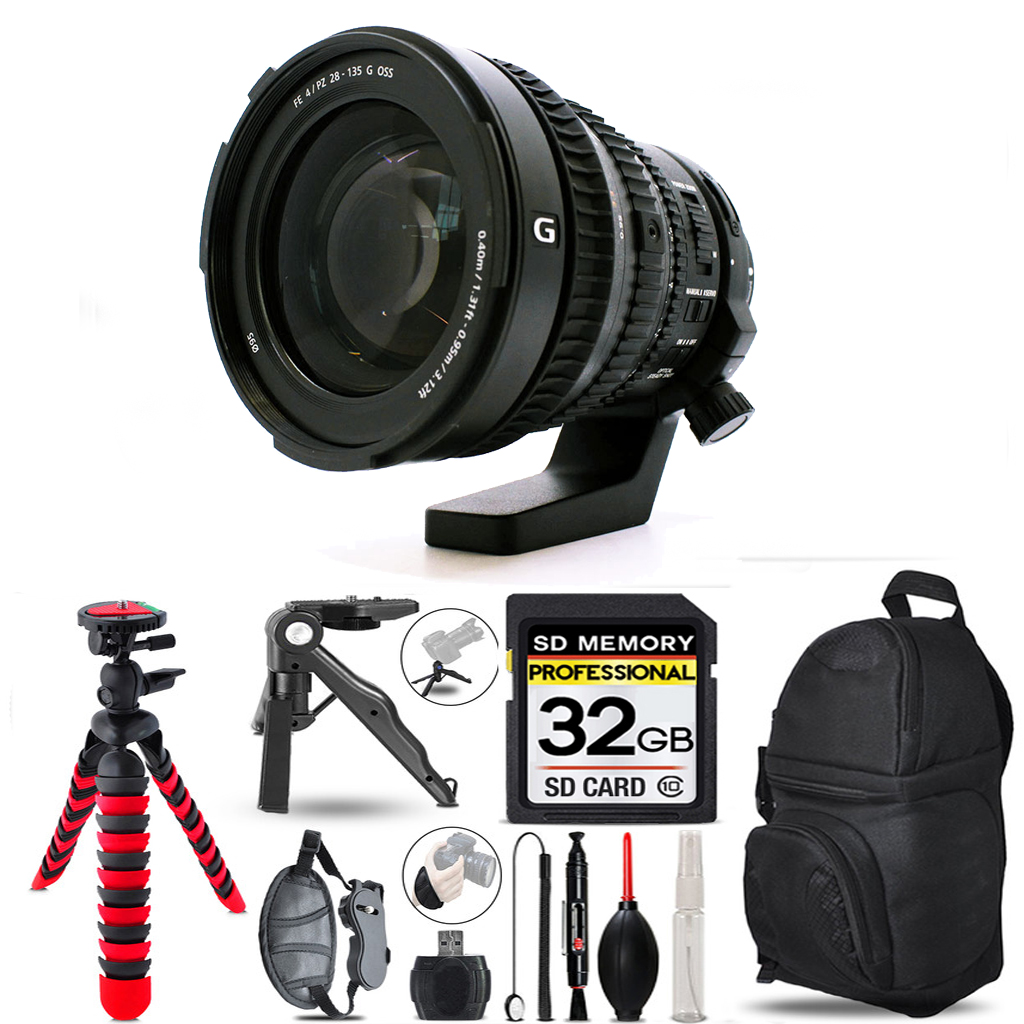 FE PZ 28-135mm f/4 G OSS Lens-+ Tripod + Backpack - 32GB Accessory Bundle *FREE SHIPPING*