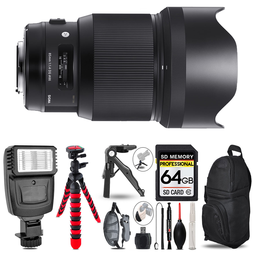 85mm f/1.4 DG HSM Art f/Canon  +Flash +MACRO UV-CPL-FLD-64GB Kit *FREE SHIPPING*