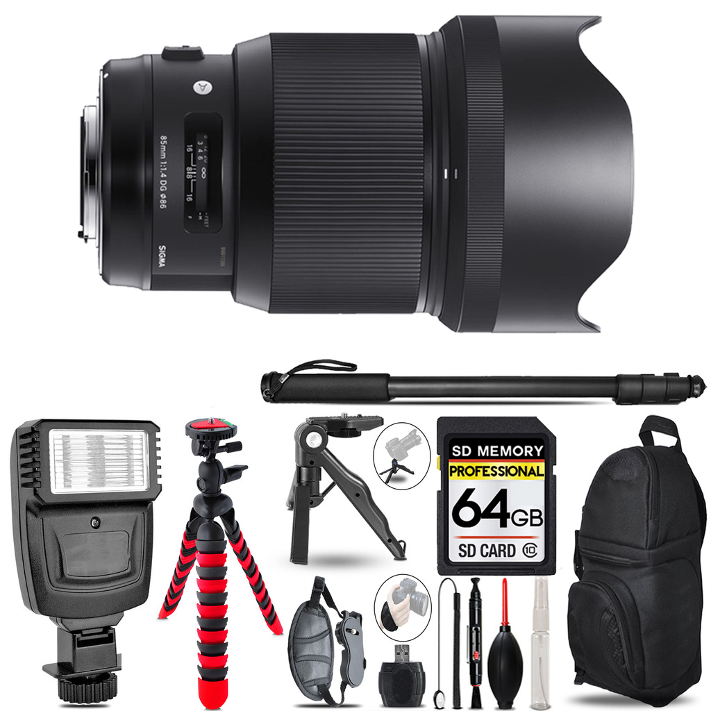 85mm f/1.4 DG HSM Art f/Canon  -3 Lenses+Flash +Tripod -64GB Kit *FREE SHIPPING*