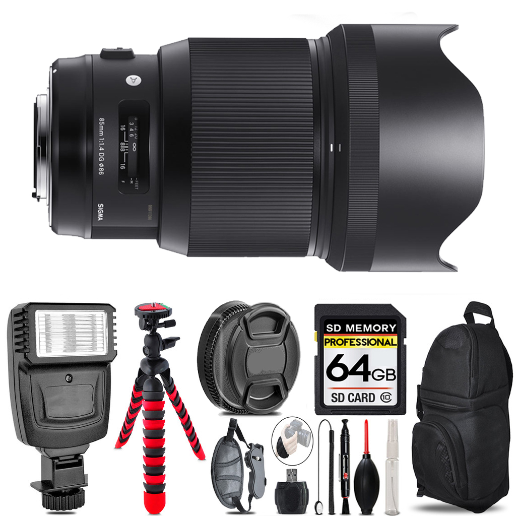 85mm f/1.4 DG HSM Art f/Canon  +Flash + Tripod & More - 64GB Kit *FREE SHIPPING*