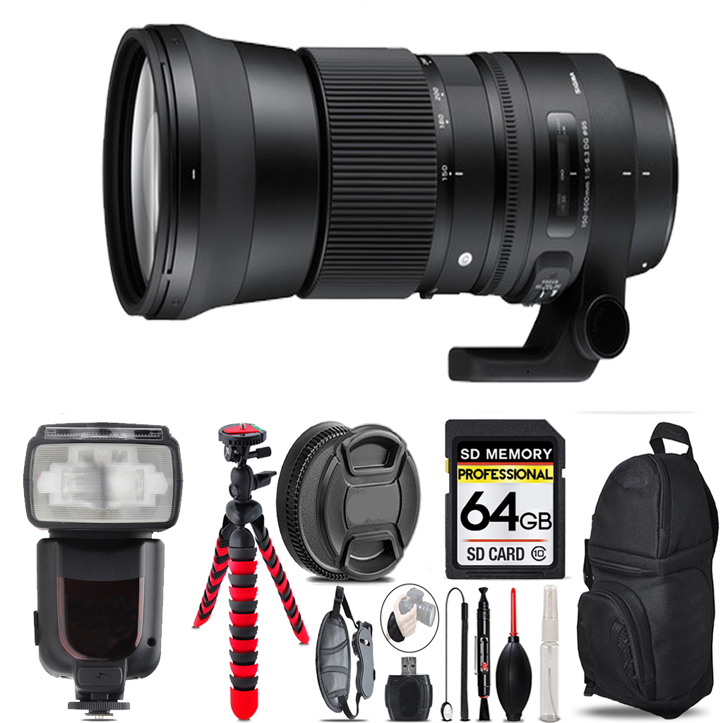 150-600mm f/5-6.3 HSM Lens for Nikon F +13 Piece Filter & More-64GB Kit *FREE SHIPPING*