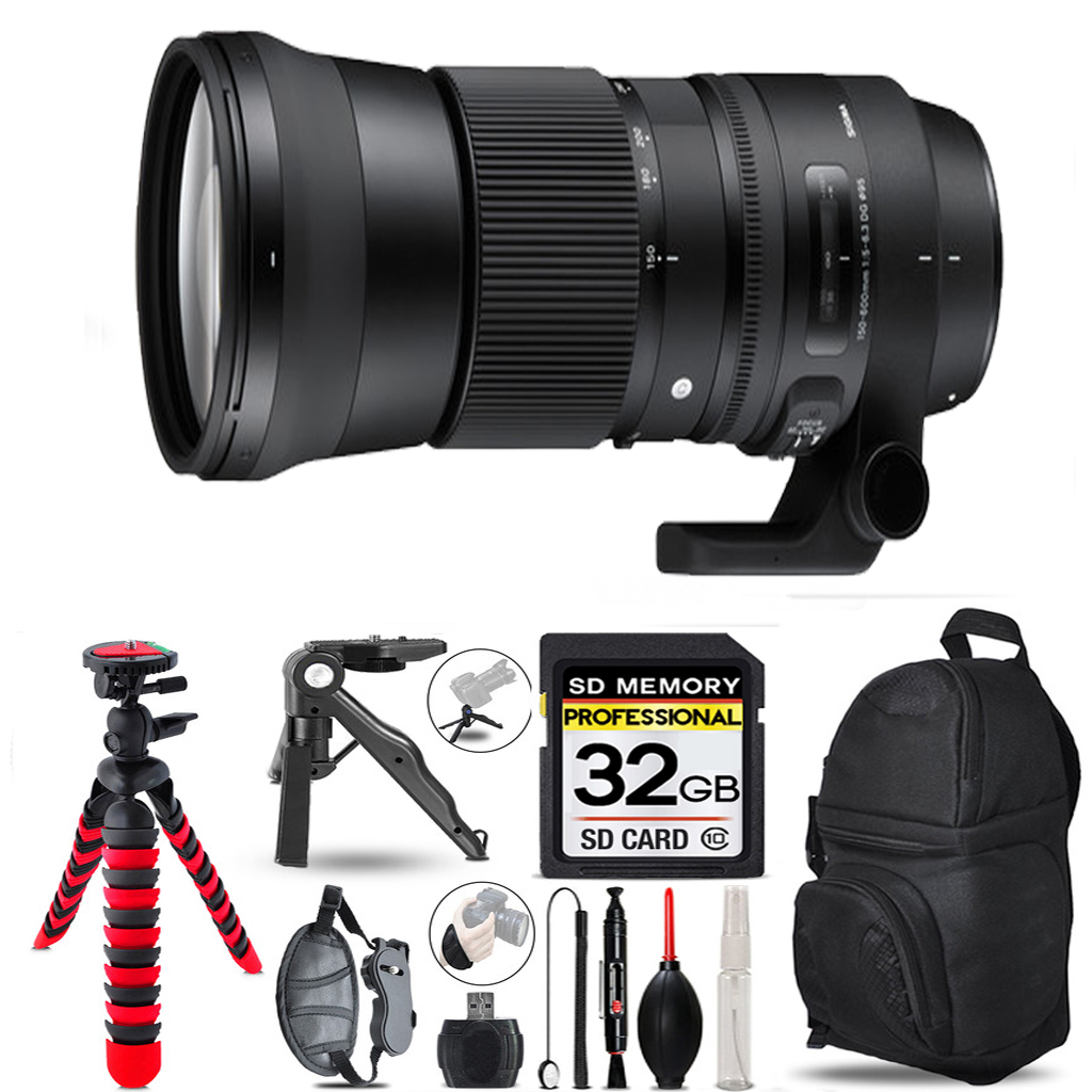 150-600mm f/5-6.3 HSM Lens for Nikon F - 3 Lenses+Tripod +Backpack - 32GB *FREE SHIPPING*
