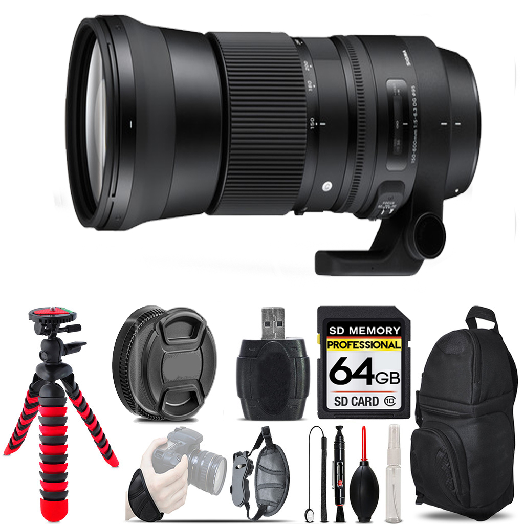 150-600mm f/5-6.3 HSM Lens for Nikon F +Macro Filter Kit & More -64GB Kit *FREE SHIPPING*
