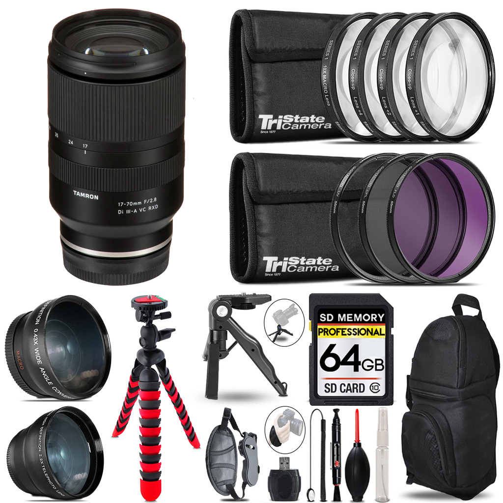 17-70mm f/2.8 III RXD Lens for FUJIFILM 3 Lenses+ Tripod +Backpack -64GB *FREE SHIPPING*