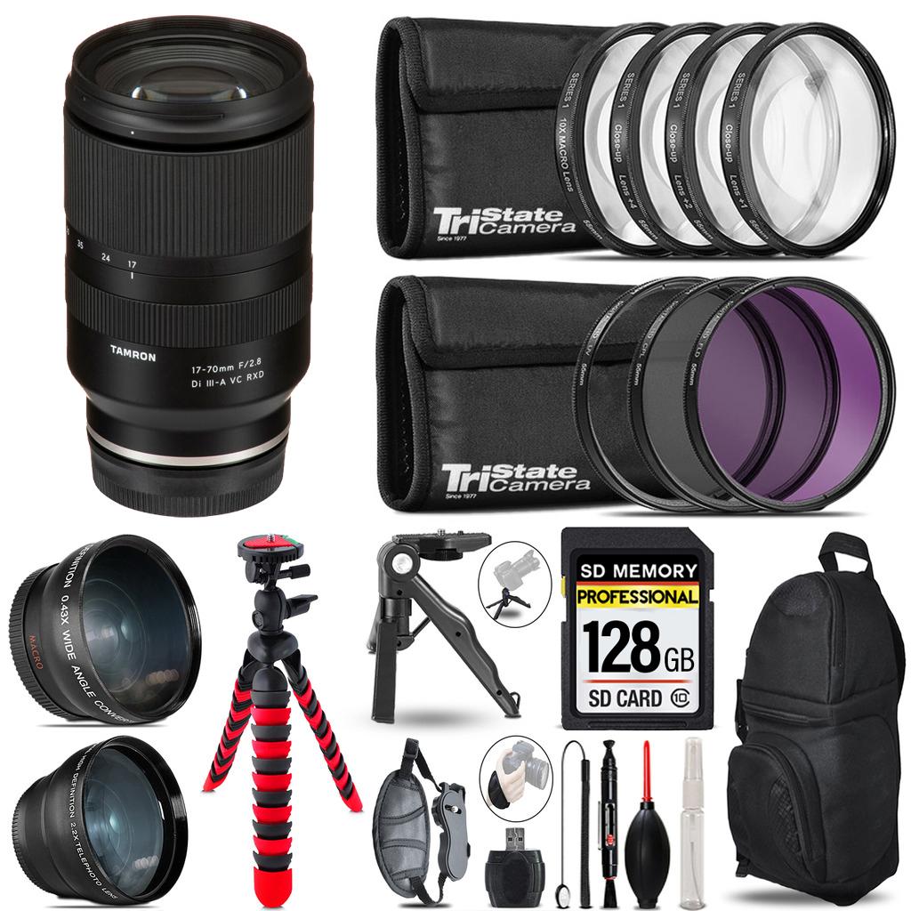 17-70mm f/2.8 III RXD Lens for FUJIFILM 3 Lenses+Tripod +Backpack -128GB *FREE SHIPPING*