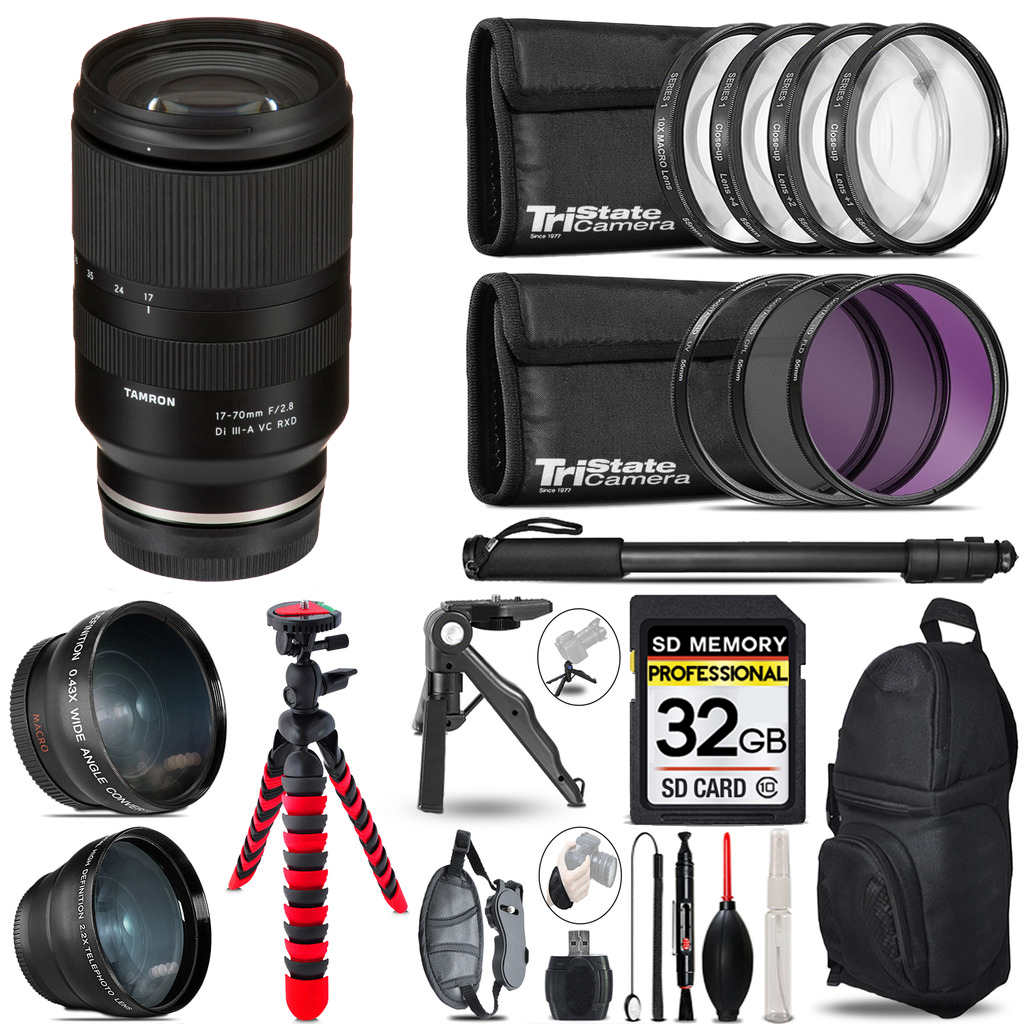 17-70mm f/2.8 III RXD Lens for FUJIFILM -3 Lenses+Tripod +Backpack -32GB *FREE SHIPPING*