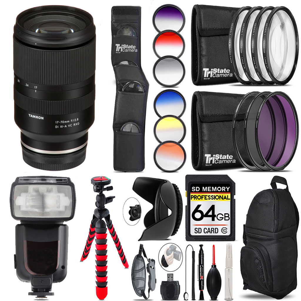 17-70mm f/2.8 III RXD Lens for FUJIFILM +13 Piece Filter & More-64GB Kit *FREE SHIPPING*