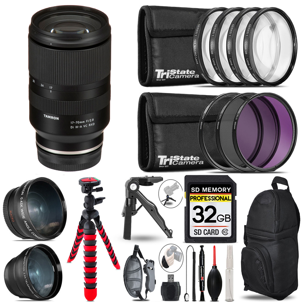 17-70mm f/2.8 III RXD Lens for FUJIFILM, 3 Lenses+Tripod +Backpack - 32GB *FREE SHIPPING*
