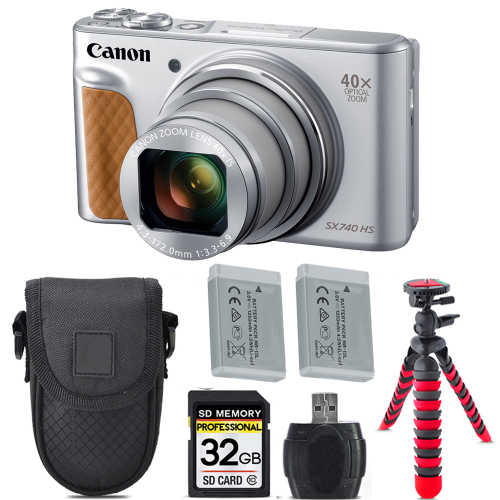 PowerShot SX740 HS Digital Camera +Extra Battery +Tripod +Case -32GB Kit *FREE SHIPPING*