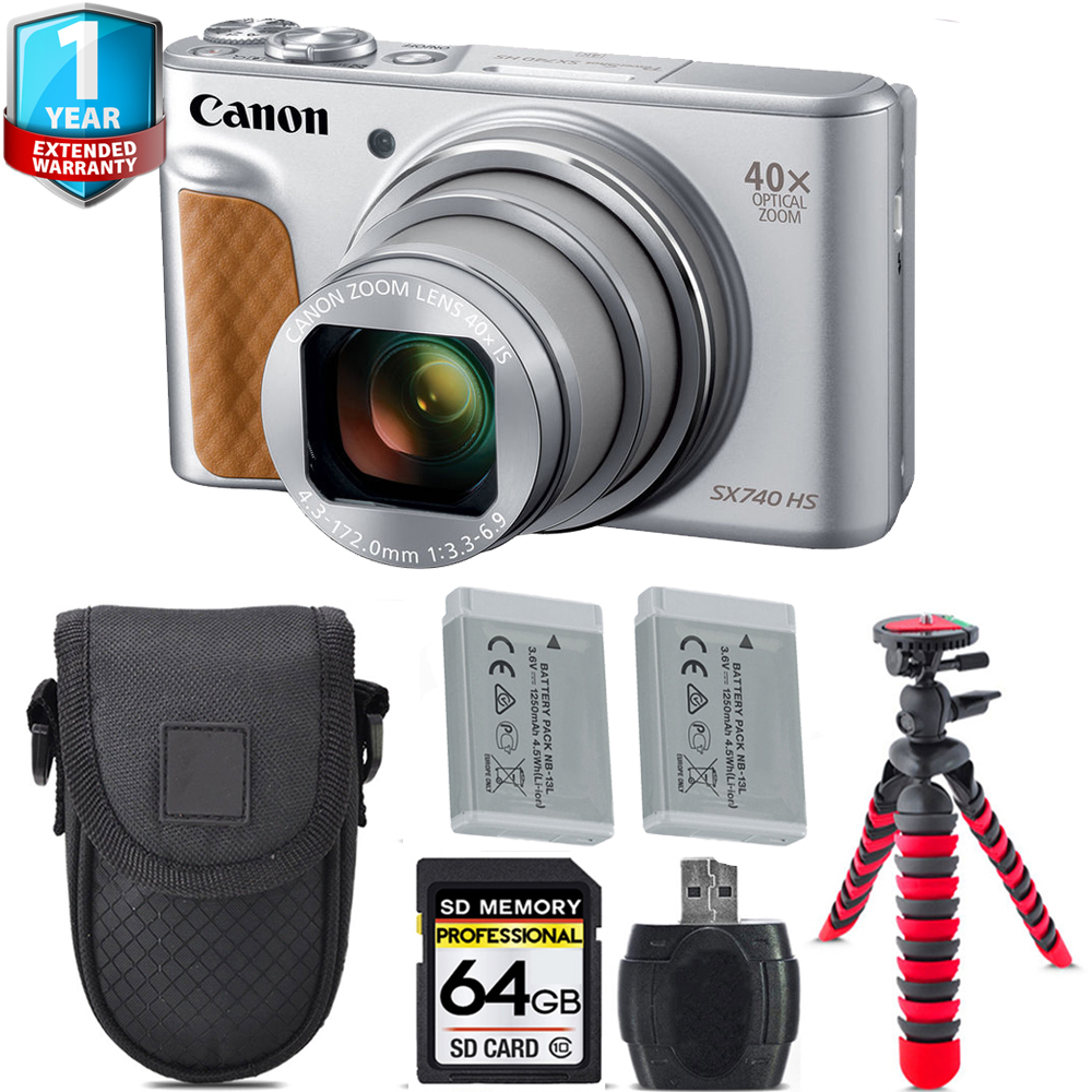 PowerShot SX740 HS Digital Camera + Extra Battery + 1 Yr Warranty -64GB *FREE SHIPPING*