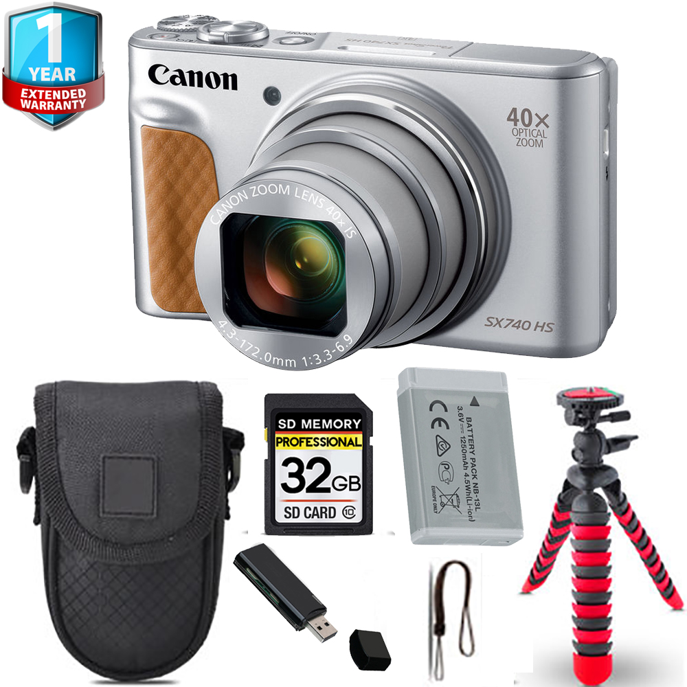 PowerShot SX740 HS Digital Camera (Silver) + Tripod + Case+ 1 Yr Warranty *FREE SHIPPING*