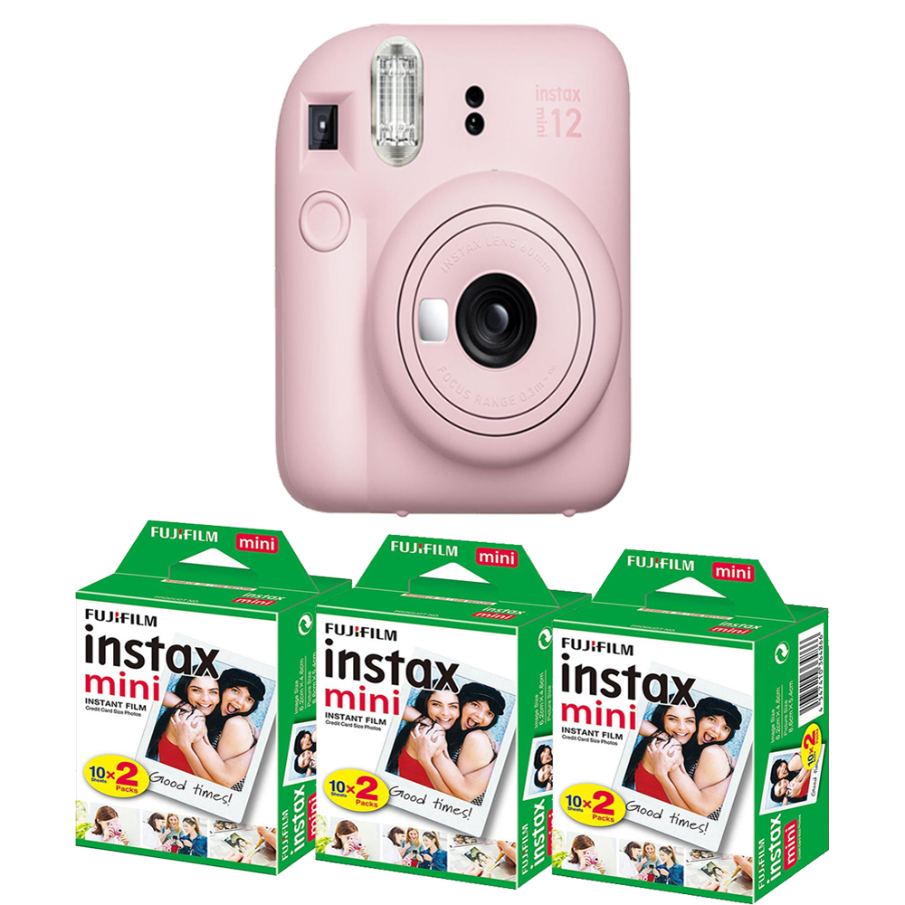INSTAX MINI 12 Instant Film Camera Pink+ Mini Film Kit - 3 Pack *FREE SHIPPING*