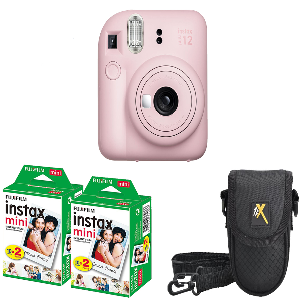 INSTAX MINI 12 Instant Film Camera Pink+Case +Mini Film Kit- 2 Pack *FREE SHIPPING*