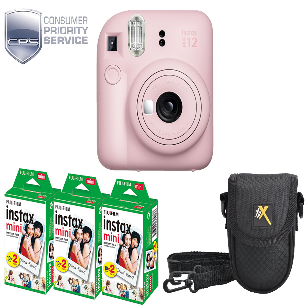 INSTAX MINI 12 Film Camera Pink +Case + Mini Film Kit (3 Pack)+ 1YR WTY *FREE SHIPPING*