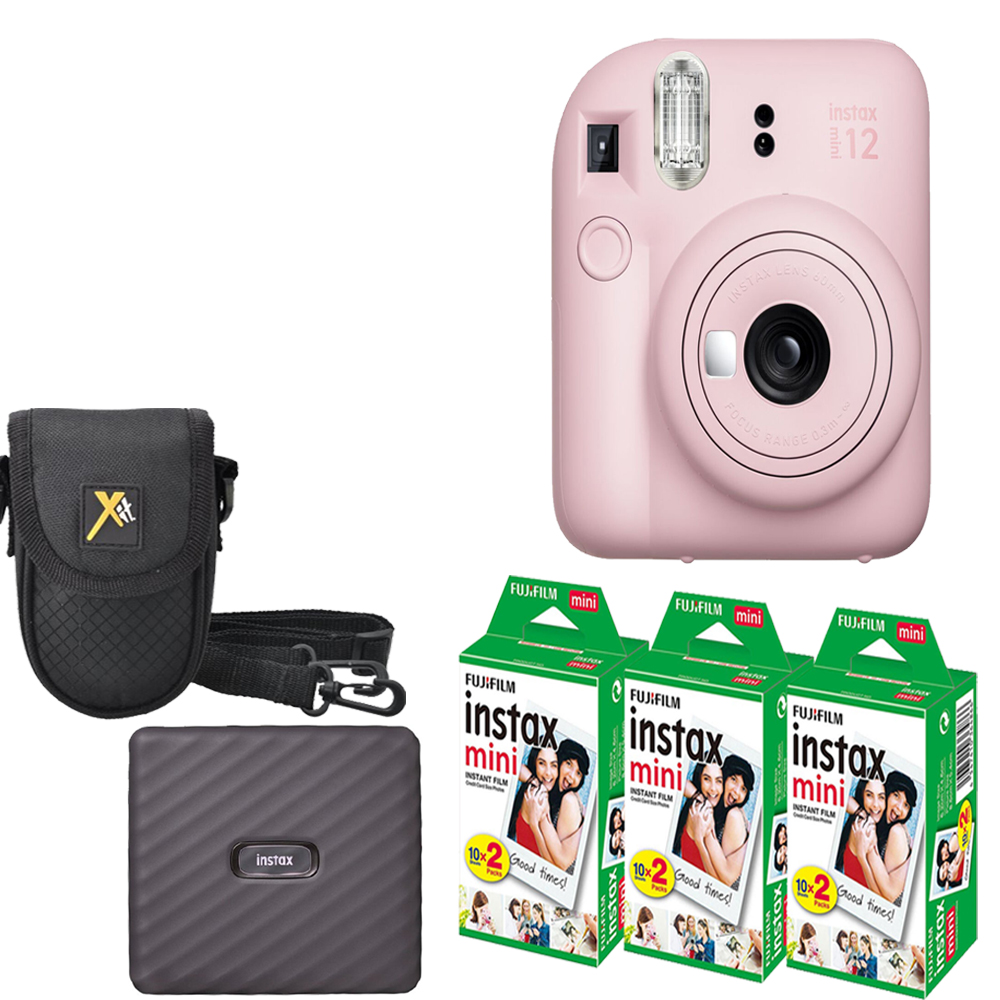 INSTAX MINI 12 Film Camera Pink+Case +Mini Film  Printer Kit -3 Pack *FREE SHIPPING*