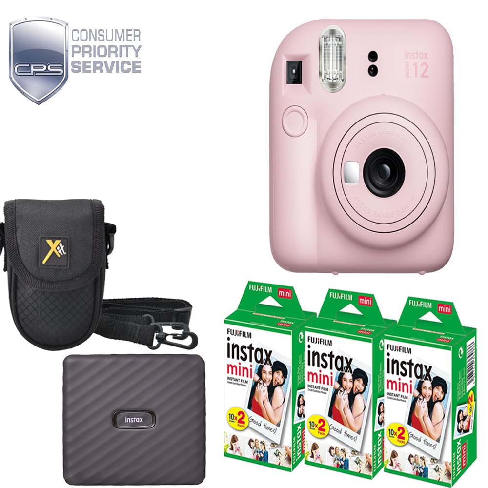 INSTAX MINI 12 Camera Pink +Case + Mini  Printer Kit (3 Pack)+ 1YR WTY *FREE SHIPPING*