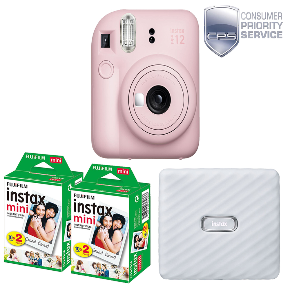 INSTAX MINI 12 Camera Pink + Mini White Printer Kit (2 Pack)+ 1YR WTY *FREE SHIPPING*
