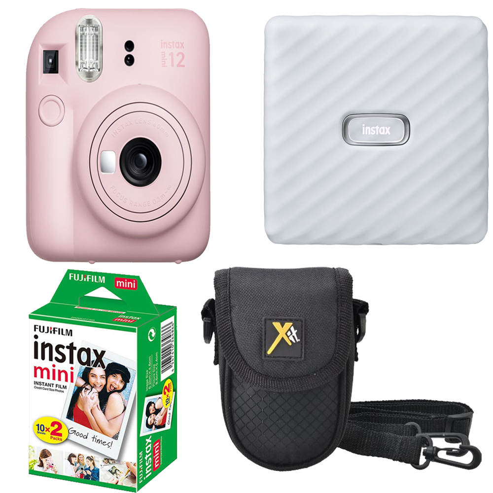 INSTAX MINI 12 Film Camera Pink+Case +Mini Film White Printer Kit *FREE SHIPPING*