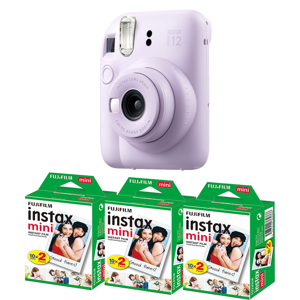 INSTAX MINI 12 Instant Film Camera Purple+ Mini Film Kit - 3 Pack *FREE SHIPPING*