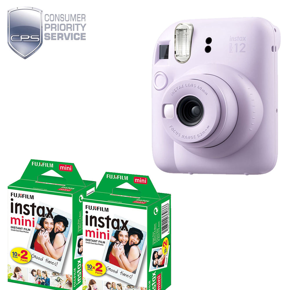 INSTAX MINI 12 Instant Film Camera Purple+MiniFilm Kit (2 Pack)+1YR WTY *FREE SHIPPING*