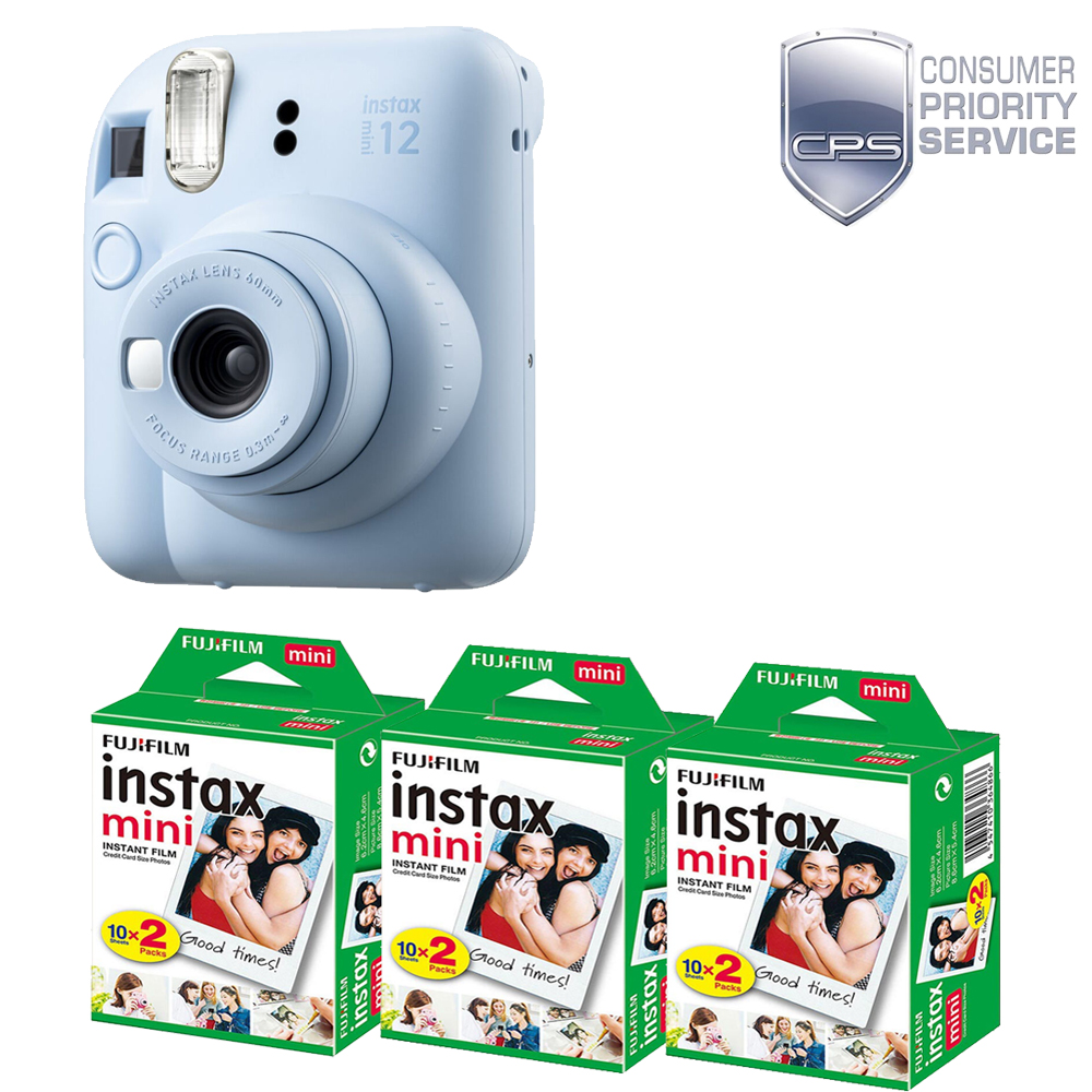 INSTAX MINI 12 Instant Film Camera Blue+Mini Film Kit(3 Pack)+1YR WTY *FREE SHIPPING*