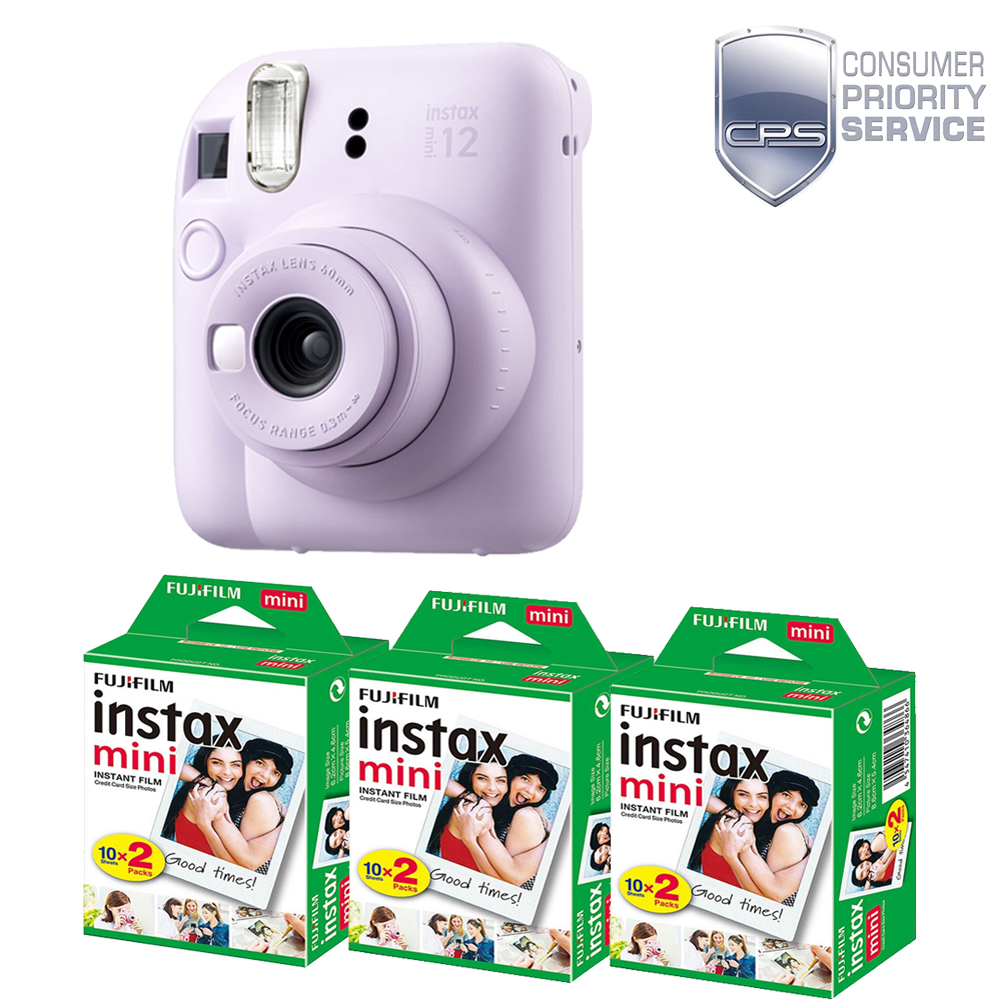 INSTAX MINI 12 Instant Film Camera Purple+Mini Film Kit(3 Pack)+1YR WTY *FREE SHIPPING*