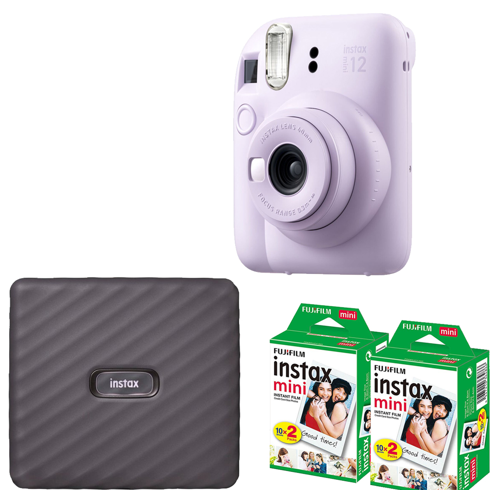 INSTAX MINI 12 Instant Film Camera Purple+ Mini Film Printer Kit - 2 Pack *FREE SHIPPING*