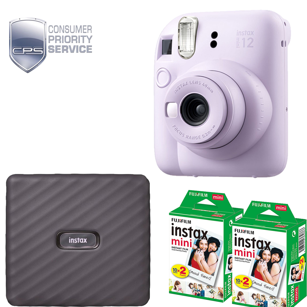 INSTAX MINI 12 Film Camera Purple+Mini Film Printer Kit(2 Pack)+1YR WTY *FREE SHIPPING*