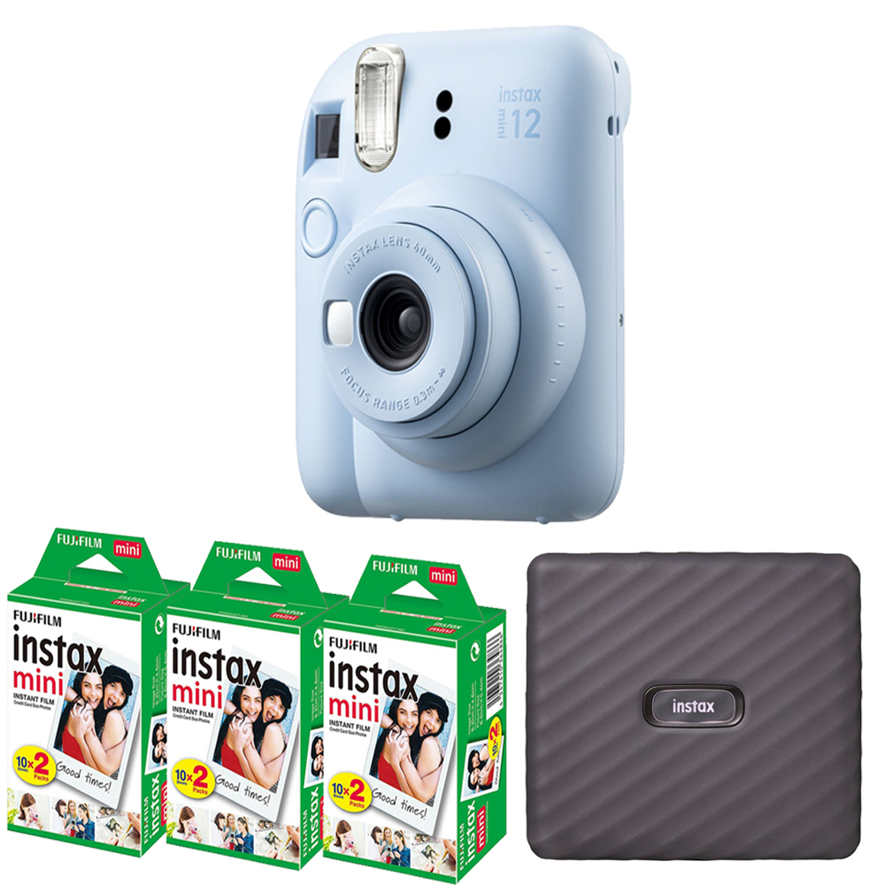 INSTAX MINI 12 Instant Film Camera Blue+ Mini Film Printer Kit - 3 Pack *FREE SHIPPING*