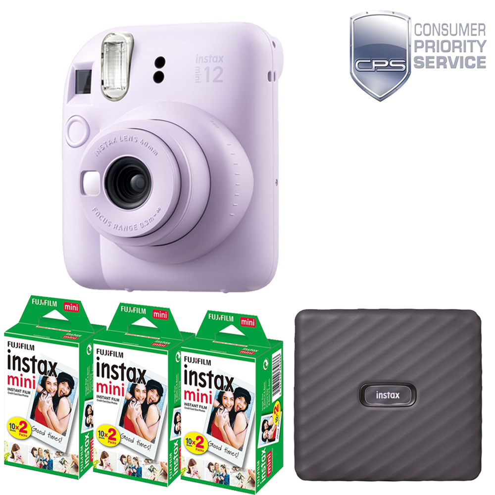 INSTAX MINI 12 Film Camera Purple+Mini Film Printer Kit(3 Pack)+1YR WTY *FREE SHIPPING*