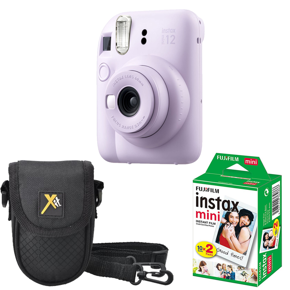 INSTAX MINI 12 Instant Film Camera Purple+Case+Mini Film Kit *FREE SHIPPING*